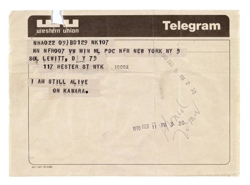 art-on-kawara-telegram-to-sol-lewitt-i-am-still-alive